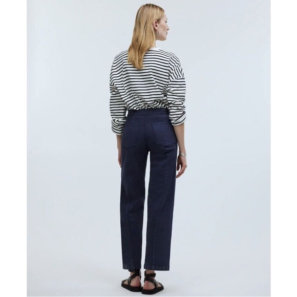 NWT Madewell Blue The Emmett Wide-Leg Crop Pant: Welt Pocket Edition - Picture 4 of 7